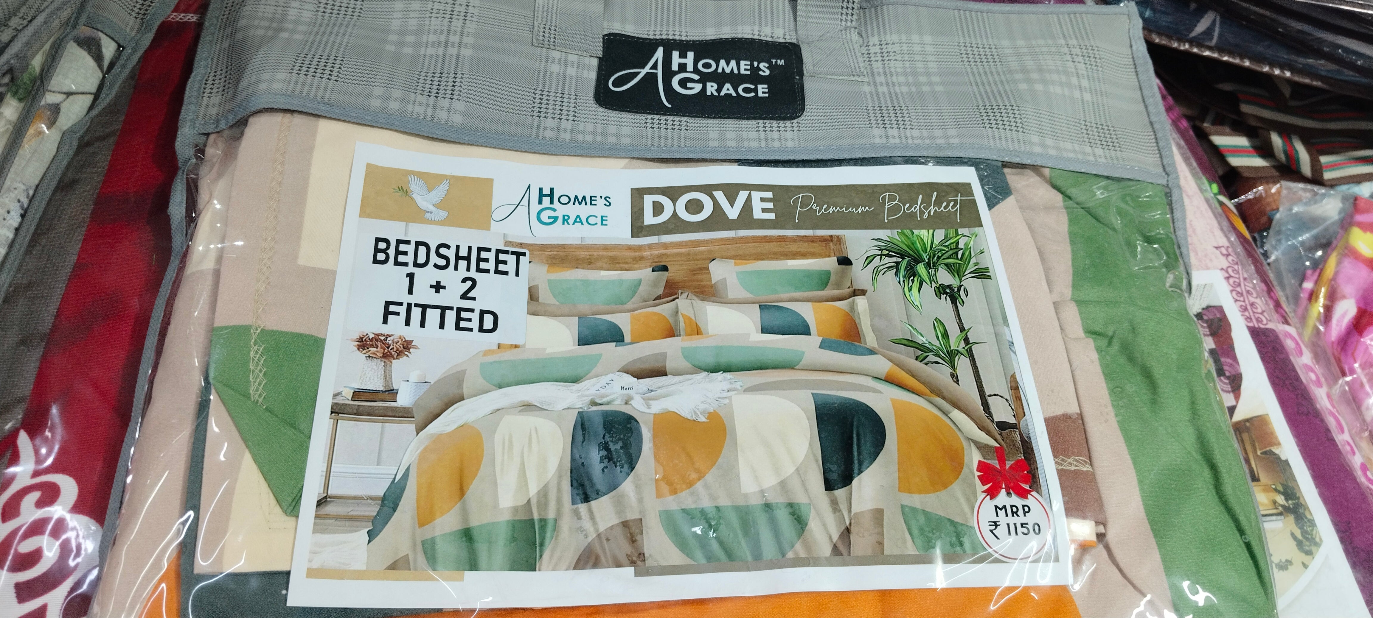 FITTED DOVE  DOUBLE  BEDSHEET