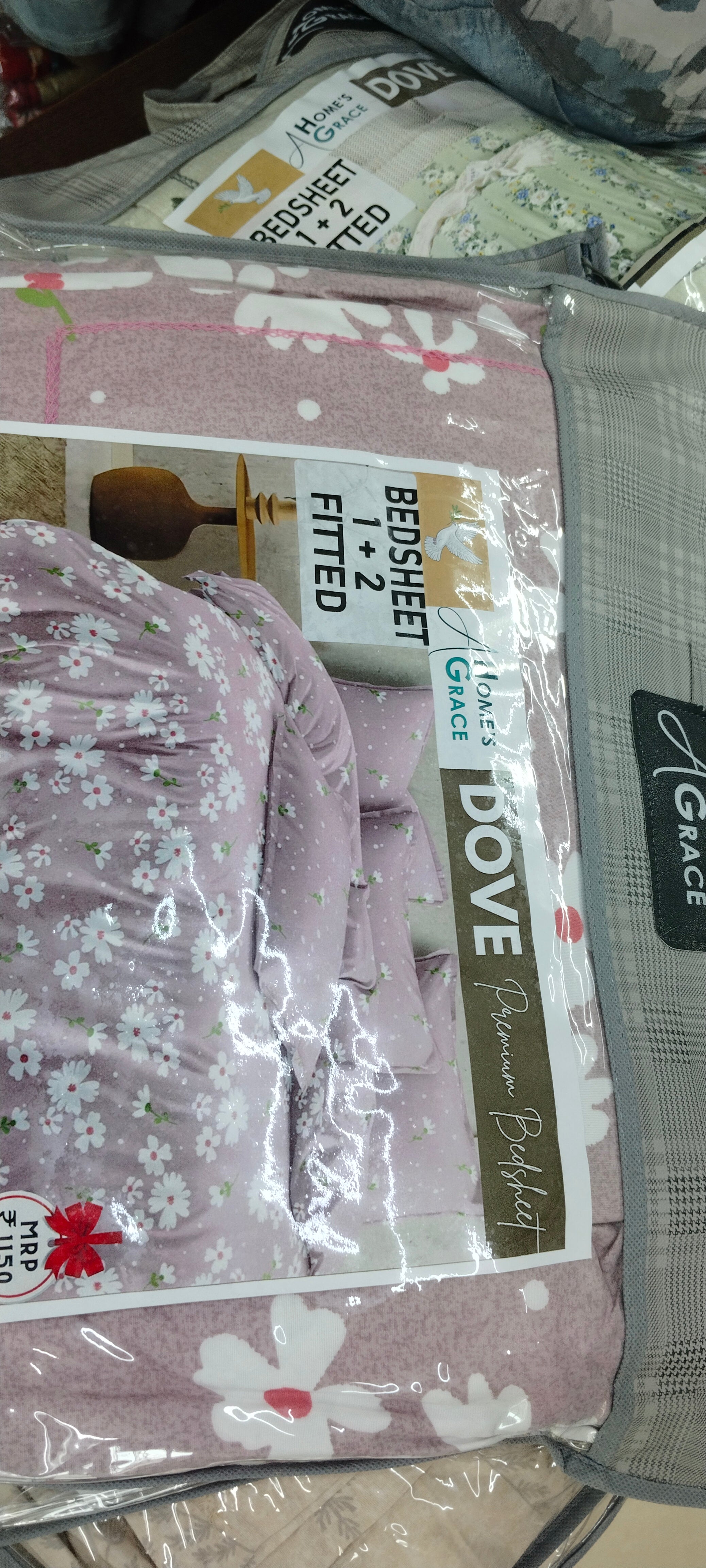 FITTED DOVE  DOUBLE  BEDSHEET