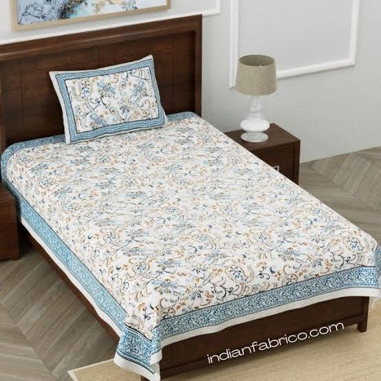 SINGLE BED PURE JAIPURI BEDSHEETS