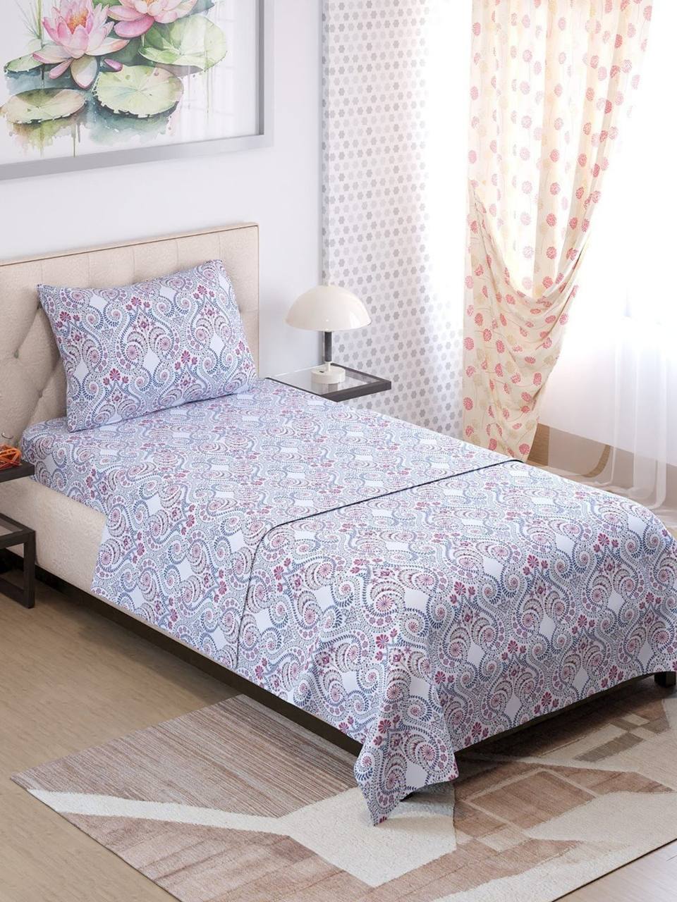 SINGLE BED PURE JAIPURI BEDSHEETS